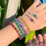 CWWZircons Pink CZ Tennis Bracelet Wedding Jewelry Gift