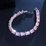 CWWZircons Pink CZ Tennis Bracelet Wedding Jewelry Gift