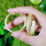 CZ Hoop Earrings Micro Pave Round Big Plated Dubai Bridal Jewelry