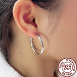 CWWZircons Sterling Silver Big Circle Hoop Earring SE062