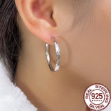 CWWZircons Sterling Silver Big Circle Hoop Earring SE062