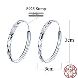 CWWZircons Sterling Silver Big Circle Hoop Earring SE062