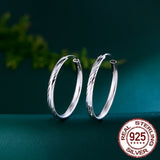 CWWZircons Sterling Silver Big Circle Hoop Earring SE062