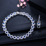 Green Crystal Warp Bracelet Chain Link Women Wedding Party