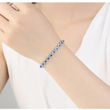 Green Crystal Warp Bracelet Chain Link Women Wedding Party