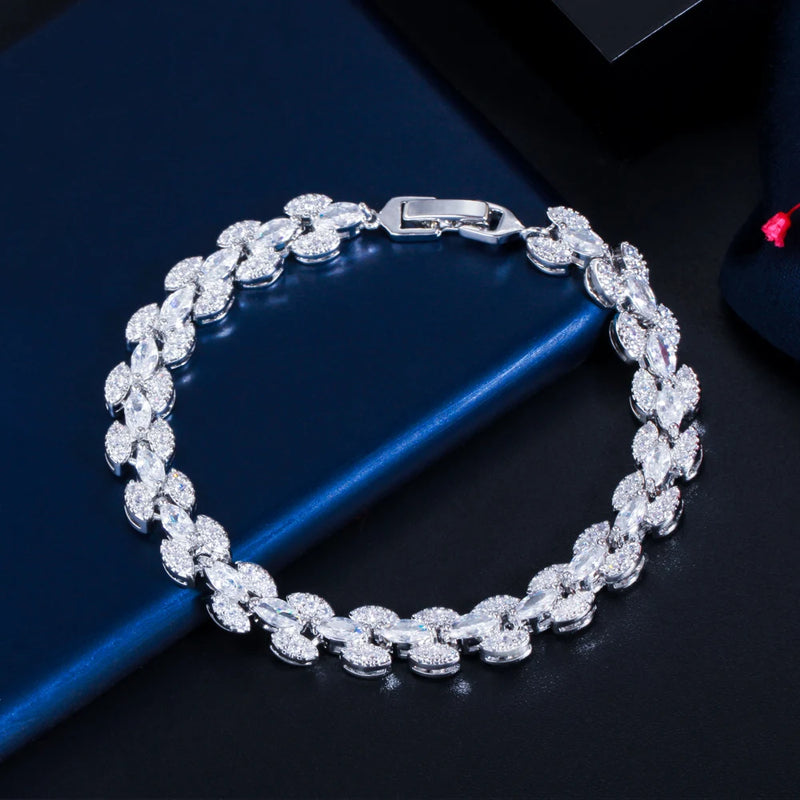 Leaf CZ Bracelet Femme Wedding Jewelry CB271