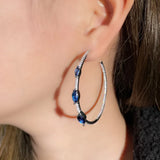 CWWZircons C Shape Silver Plated Cubic Zircon Royal Crystal Earrings