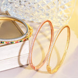 CZ Open Cuff Bangle Micro Pave Thin Bracelet BG055