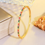 CZ Open Cuff Bangle Micro Pave Thin Bracelet BG055