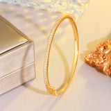 CZ Open Cuff Bangle Micro Pave Thin Bracelet BG055