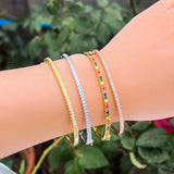 CZ Open Cuff Bangle Micro Pave Thin Bracelet BG055