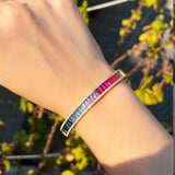 Rainbow CZ Open Cuff Bangle Brazilian Plated Jewelry