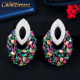 CWWZircons CZ Long Drop Big Party Earrings for Women CZ742