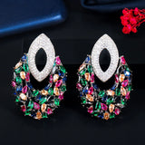 CWWZircons CZ Long Drop Big Party Earrings for Women CZ742