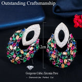 CWWZircons CZ Long Drop Big Party Earrings for Women CZ742