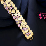 CWWZircons Purple Pink CZ Crystal Bracelet Matte Dubai Plated CB305