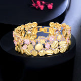 CWWZircons Purple Pink CZ Crystal Bracelet Matte Dubai Plated CB305