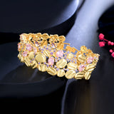 CWWZircons Purple Pink CZ Crystal Bracelet Matte Dubai Plated CB305