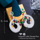 CWWZircons African Cubic Zirconia Long Brides Earrings for Wedding