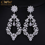 CWWZircons Vintage Large CZ Flower Drop Earrings