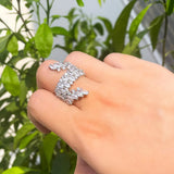 CZ Wrap Around Finger Ring Silver Women Party Wedding Banquet R225