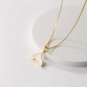 925 Silver Fish Tail Pendant Necklace Box Chain for Women