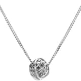 925 Silver Winding Ball Choker Necklace Woolen Hollow Chokers