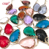 Water Droplets Shape Glass Crystal Earrings for Women