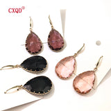 Water Droplets Shape Glass Crystal Earrings for Women