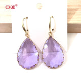 Water Droplets Shape Glass Crystal Earrings for Women