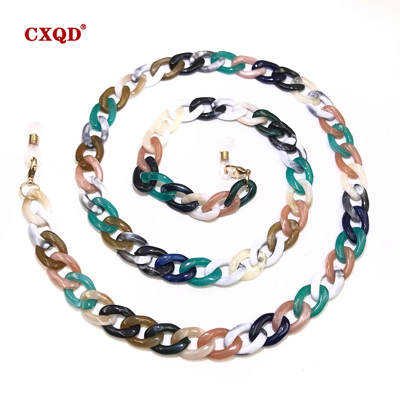 Wide Acrylic Eyewear Holder Neck Strap Glasses Chains Necklace