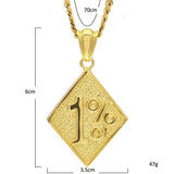 One Percent 1% ER Funny Necklace Jewelry Pendants Men Alloy Biker Pendant
