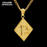 One Percent 1% ER Funny Necklace Jewelry Pendants Men Alloy Biker Pendant