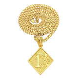 One Percent 1% ER Funny Necklace Jewelry Pendants Men Alloy Biker Pendant