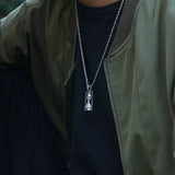 Hourglass Pattern Pendant Necklace CZ Hip Hop Iced Out Jewelry Men Women