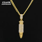 CY&CM Men Hiphop Army Bullet Pendant Necklace