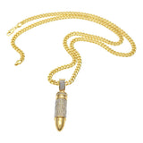 CY&CM Men Hiphop Army Bullet Pendant Necklace