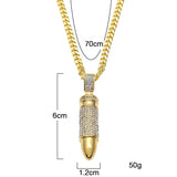 CY&CM Men Hiphop Army Bullet Pendant Necklace