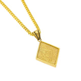 Vintage Zinc Alloy Rhombus Pendant Necklace