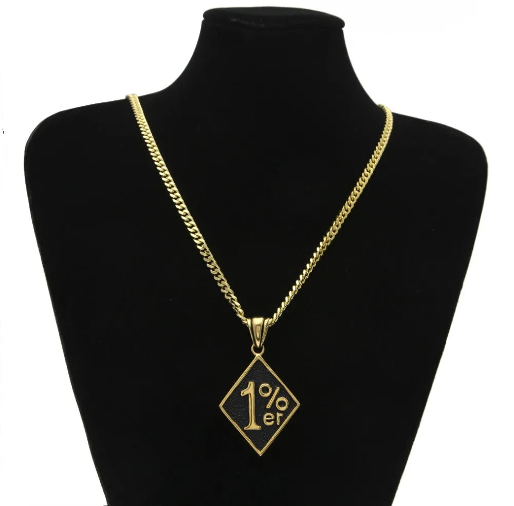 Vintage Zinc Alloy Rhombus Pendant Necklace