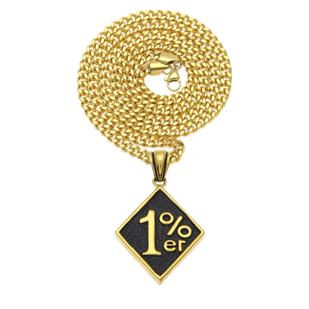 Vintage Zinc Alloy Rhombus Pendant Necklace