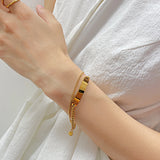 CYJ Stainless Steel 316L Golden Women Bracelet Chain AAA CZ Charms Jewelry