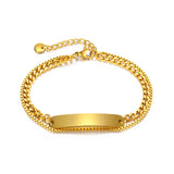 CYJ Stainless Steel 316L Golden Women Bracelet Chain AAA CZ Charms Jewelry