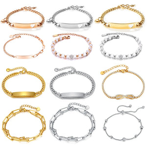 CYJ Stainless Steel 316L Golden Women Bracelet Chain AAA CZ Charms Jewelry