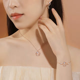 S925 Silver Bracelet AAA CZ Rabbit Women Birthday Gift Jewelry