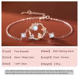 S925 Silver Bracelet AAA CZ Rabbit Women Birthday Gift Jewelry