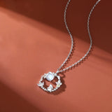 CYJ S925 Sterling Silver Necklace with CZ Garland Bunny Rabbit