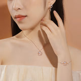 CYJ S925 Sterling Silver Necklace with CZ Garland Bunny Rabbit