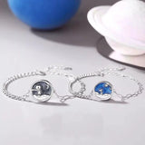European S925 Sterling silver Prince and Fox Lover Couple Bracelet Chain