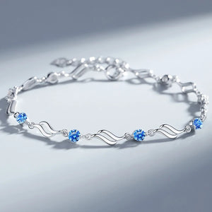 CYJ Sparkling AAA CZ S925 Silver Wave Bracelet For Women